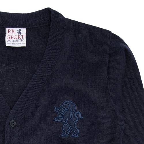 Cardigan Infantil Masculino Tricot Leão Aplicado - AZUL PROFUNDO