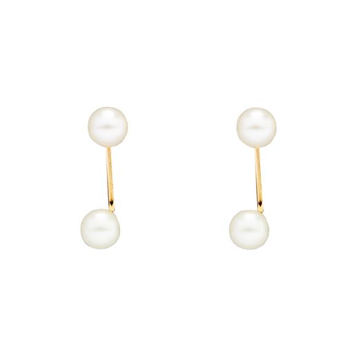 Brinco de Bebê Feminino Grace Kelly Pérola Ouro 18k - UNICO