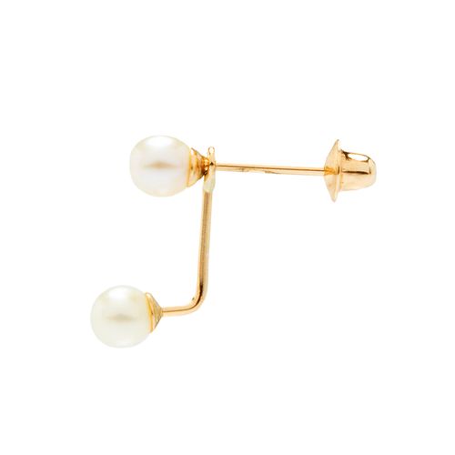 Brinco de Bebê Feminino Grace Kelly Pérola Ouro 18k - UNICO