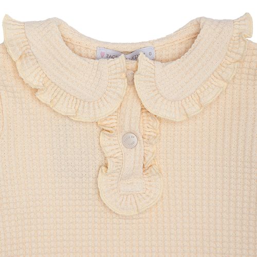 Blusa de Bebê Feminina Manga Longa com Babados - CRU