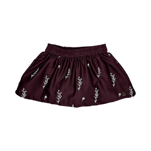 Saia de Bebê Feminina Cotton Fio 60 Bordado - BORDO