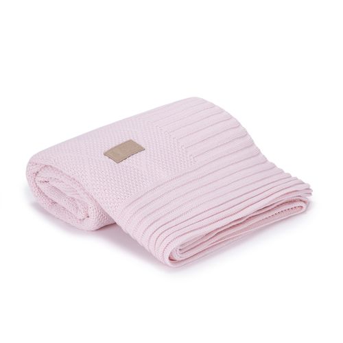 Manta para Berço de Tricot Losango - ROSA PASTEL