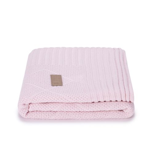 Manta para Berço de Tricot Losango - ROSA PASTEL