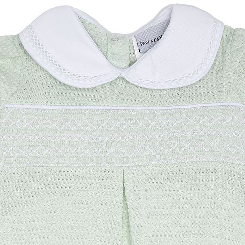Macacão de Bebê Unissex Longo Tricot Jetty Ponto Smock - VERDE