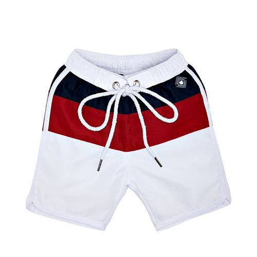Bermuda de Praia Bebê Masculina Techno Light com Recortes - BRANCO