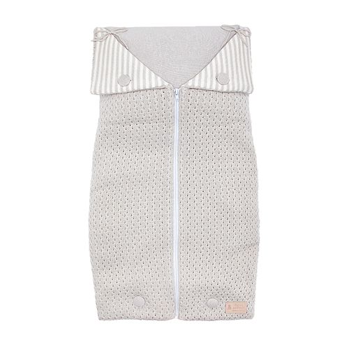 Manta Casulo de Bebê Tricot com Zíper - CINZA