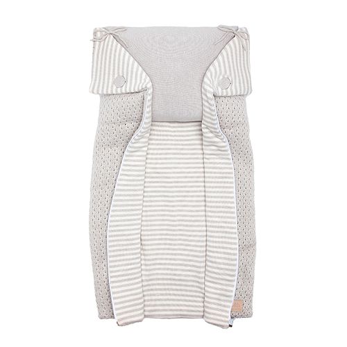 Manta Casulo de Bebê Tricot com Zíper - CINZA