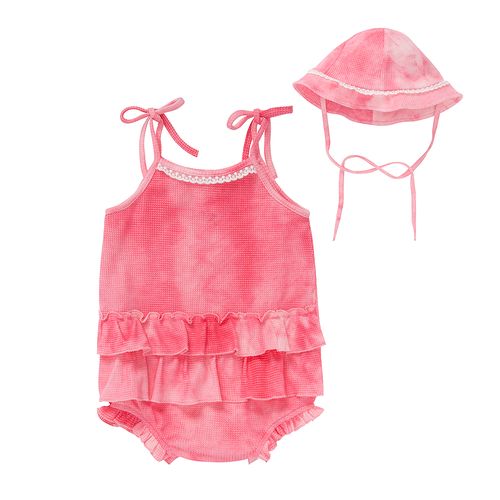 Macacão de Bebê Feminino Curto Favos Colore - ROSA