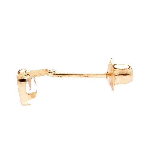 Brinco de Bebê Ouro Coração Diamantado 6 garras - TRANSPARENTE