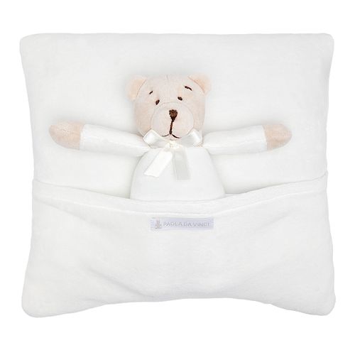 Almofada de Bebê Unissex com Ursinho Bimbi - OFF WHITE