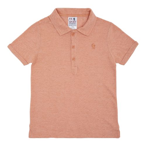 Camiseta Polo Infantil Masculina Manga Curta Piquet Linen - OCRE
