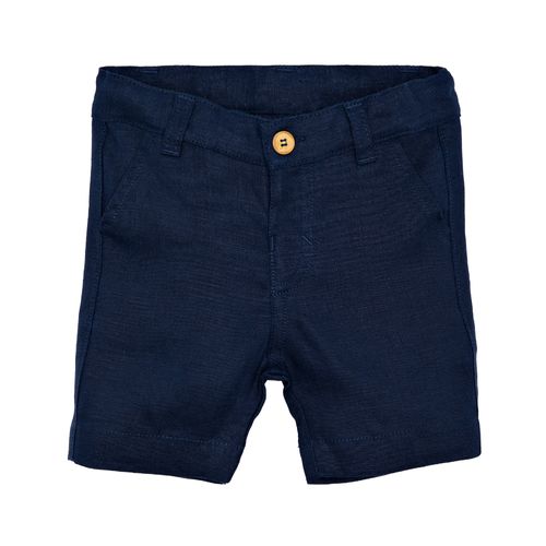 Bermuda de Bebê Masculina Puro Linho - AZUL MARINHO