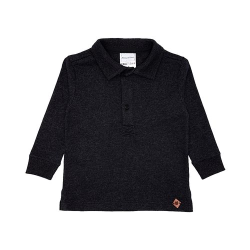 Camiseta Polo de Bebê Masculina Manga Longa - PRETO