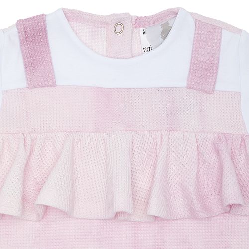 Macacão de Bebê Feminino Longo Favos Tie Dye com Jardineira - LILAS