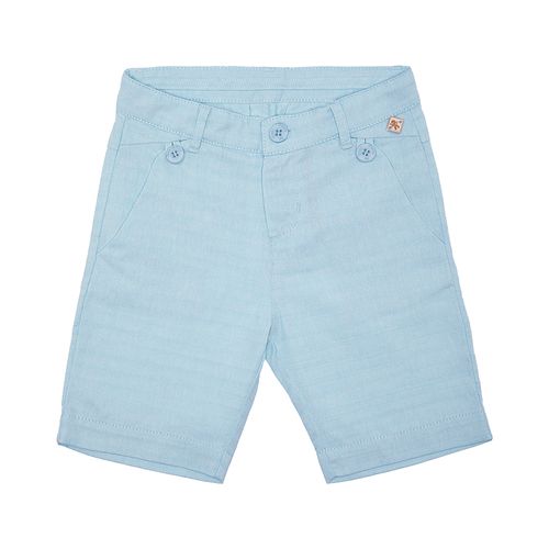 Bermuda Infantil Masculina Algodão com Recortes no Bolso - AZUL BEBE