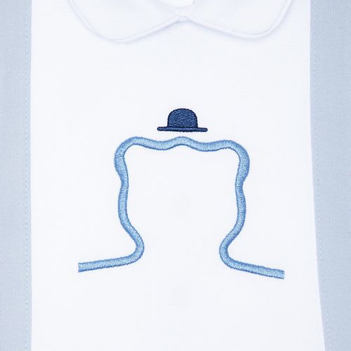 Macacão de Bebê Masculino Longo Suedine Algodão Egípcio - AZUL BEBE