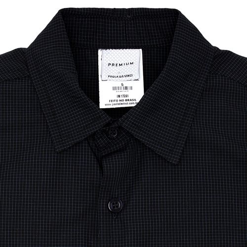 Camisa Infantil Masculina Manga Longa Tricoline Fio 70 - AZUL MARINHO
