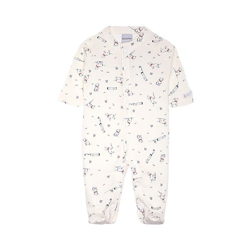 Macacão de Bebê Unissex Longo Algodão Egípcio Dogs - AZUL