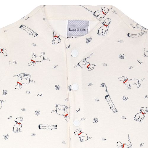 Macacão de Bebê Unissex Longo Algodão Egípcio Dogs - AZUL