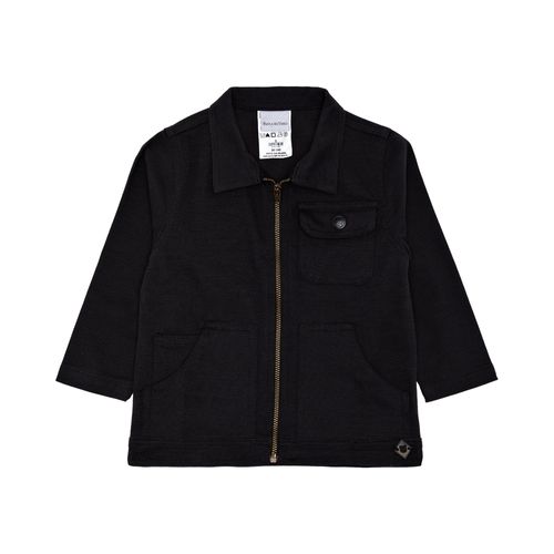Casaco de Bebê Masculino Sarja com Bolsos - PRETO