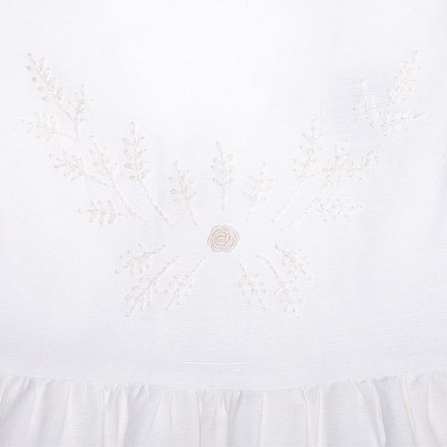 Vestido Infantil Feminino Linen Fresh com Bordado à Mão - BRANCO