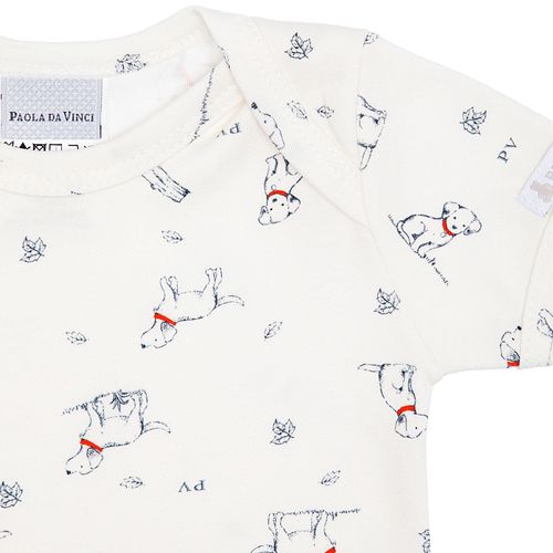 Body de Bebê Masculino Algodão Egípcio Dogs - AZUL
