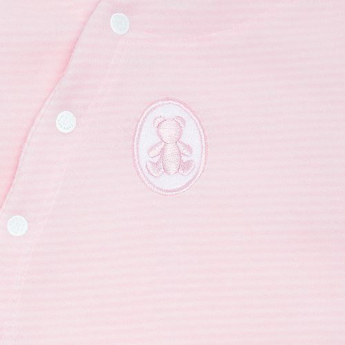 Macacão de Bebê Feminino  Longo Microsoft Listrado - ROSA BEBE