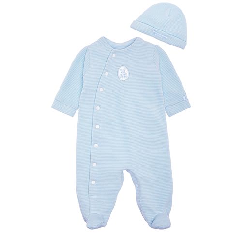 Macacão de Bebê Masculino Longo Microsoft Listrado - AZUL BEBE