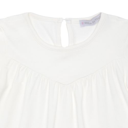 Blusa de Bebê Feminina Manga Curta Franzida - OFF WHITE