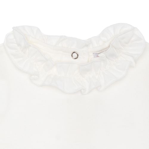 Blusa de Bebê Feminina Manga Longa Cotton Frufru - OFF WHITE