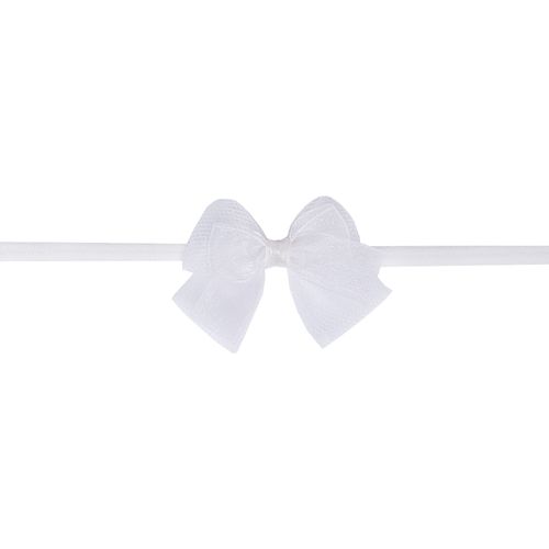 Faixa de Cabelo Bebê Laço Tule com Organza - BRANCO
