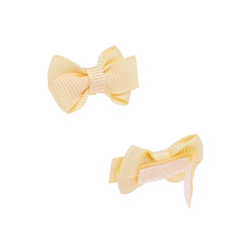 Kit de Lacinhos de Cabelo Bebê Gorgurão - BCO/AMARELO PÓ