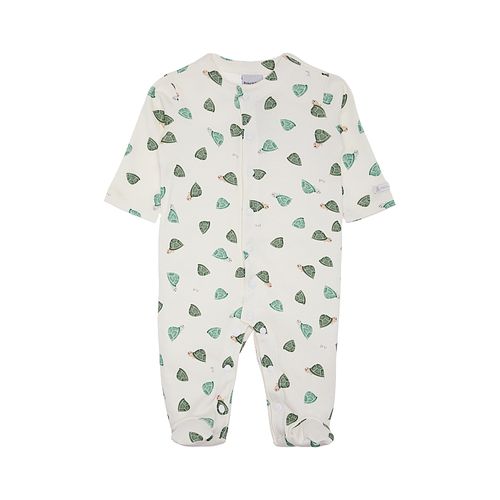 Macacão de Bebê Unissex Longo Algodão Egípcio Tartarugas - VERDE