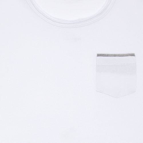 Camiseta Infantil Masculina Manga Curta Comfort Jet com Bolso - BRANCO