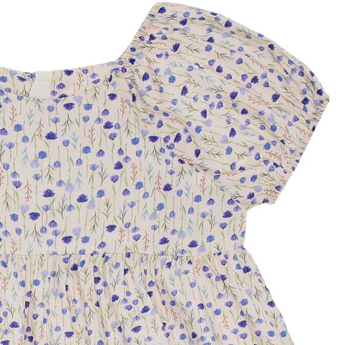 Vestido Infantil Feminino Algodão Egípcio Estampa Tulipas - BEGE