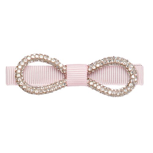 Presilha de Cabelo Infantil Gorgurão com Detalhe Strass - ROSA