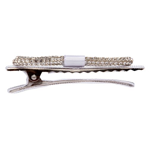 Presilha de Cabelo Infantil Gorgurão com Detalhe Strass - BRANCO