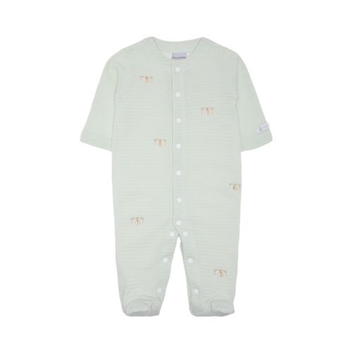 Macacão de Bebê Unissex Longo Tricot Jetty com Bordado de Ursos - VERDE
