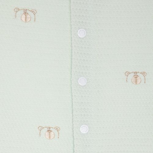Macacão de Bebê Unissex Longo Tricot Jetty com Bordado de Ursos - VERDE