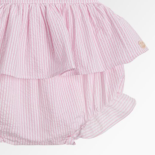 Banho de Sol de Bebê Feminino Anarruga Listrado - ROSA BEBE