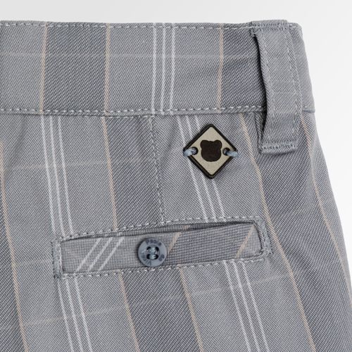 Bermuda de Bebê Masculina Xadrez com Bolso Embutido - CINZA