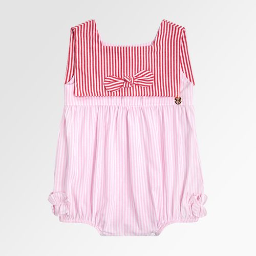 Banho de Sol de Bebê Feminino Listrado Color com Babados - ROSA