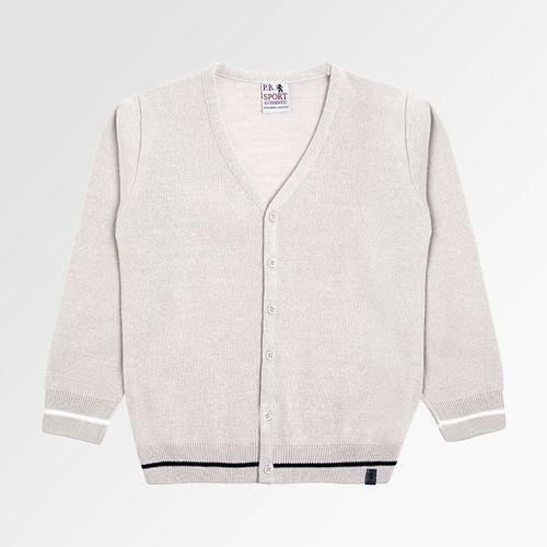 Cardigan Infantil Masculino Tricot com Listras - CINZA