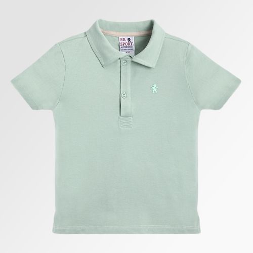 Camiseta Polo Infantil Masculina Manga Curta Piquet Pima - VERDE