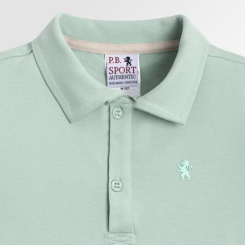 Camiseta Polo Infantil Masculina Manga Curta Piquet Pima - VERDE