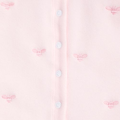 Macacão de Bebê Feminino Longo Microsoft Bordado Abelhas - ROSA