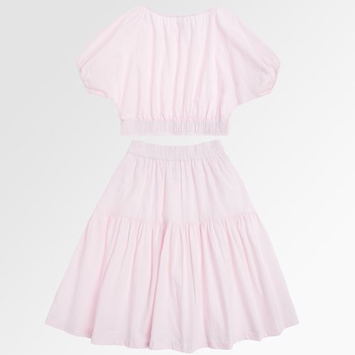 Conjunto Infantil Feminino Anarruga com Saia Midi - ROSA