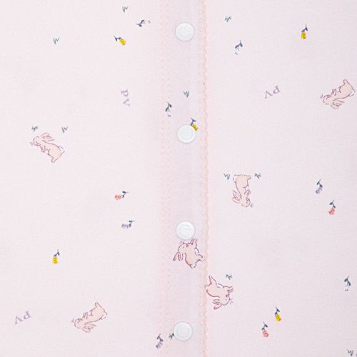 Macacão de Bebê Feminino Longo Algodão Egípcio Coelhos - ROSA