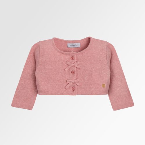 Bolero de Bebê Feminino Tricot Lacinhos - ROSA M.DOLCE