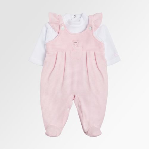 Macacão de Bebê Feminino Longo Microsoft Jardineira - ROSA